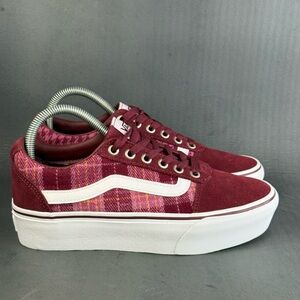 Vans Ward Platform Plaid Mix Port sneaker shoes womens size 7